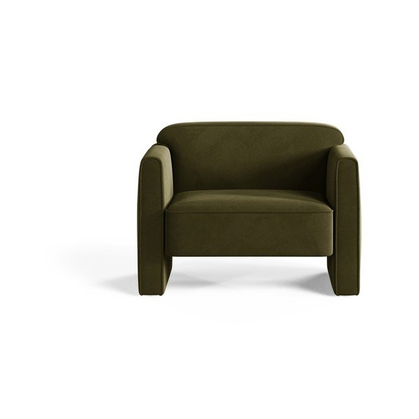 Fotoliu verde cu tapițerie din catifea Abby – Micadoni -image-1