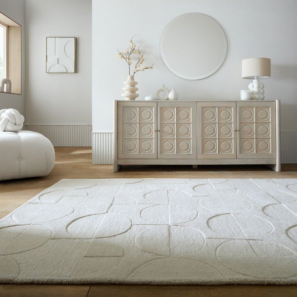 Covor fildeș țesut manual din lână 200x290 cm Gigi – Flair Rugs-image-1