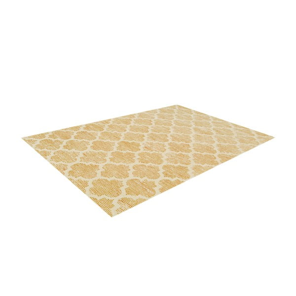 Covor țesut manual Bakero Diamond, 183 x 122 cm, galben-image-1