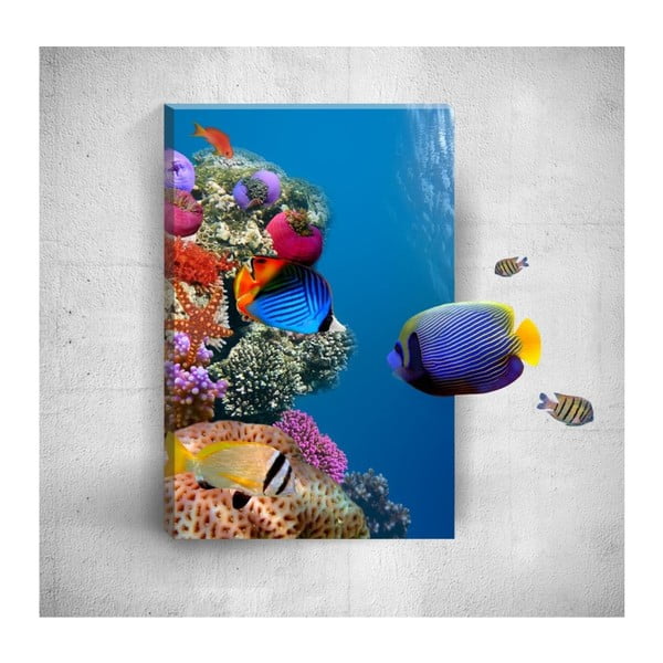 Tablou de perete 3D Mosticx Underwater Fish, 40 x 60 cm
