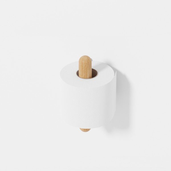Suport de hârtie igienică de perete din stejar Wireworks Yoku din stejar montat pe perete-image-3