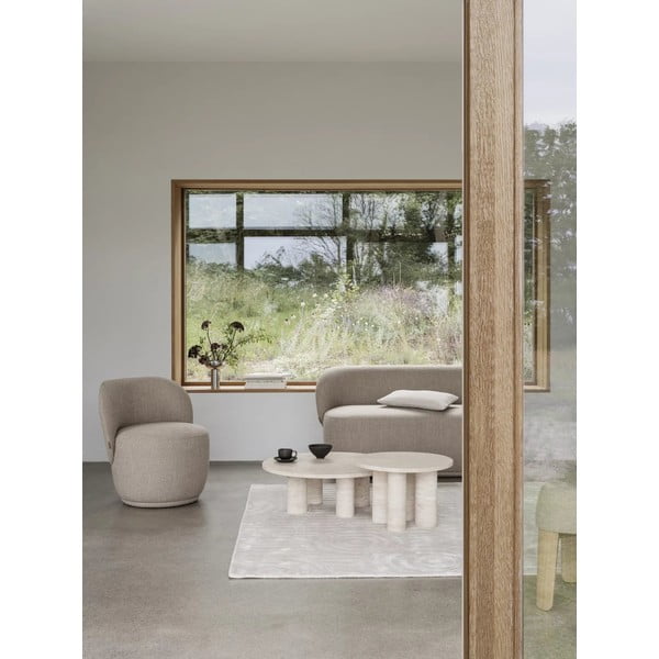 Măsuță de cafea bej rotundă din piatră ø 75 cm Volos – Blomus-image-1