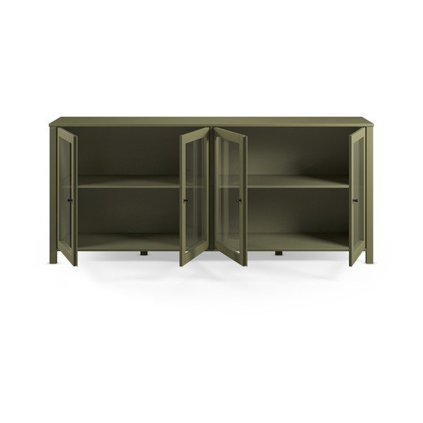 Vitrină verde din lemn de pin 186x80x40 cm Alessandra – Marckeric-image-3