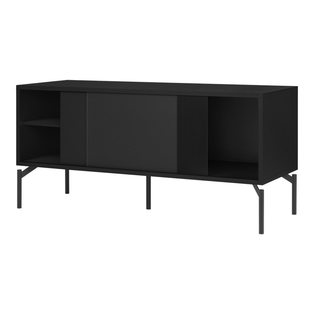 Comodă TV neagră 116x55x42 cm Met Mini – noo.ma