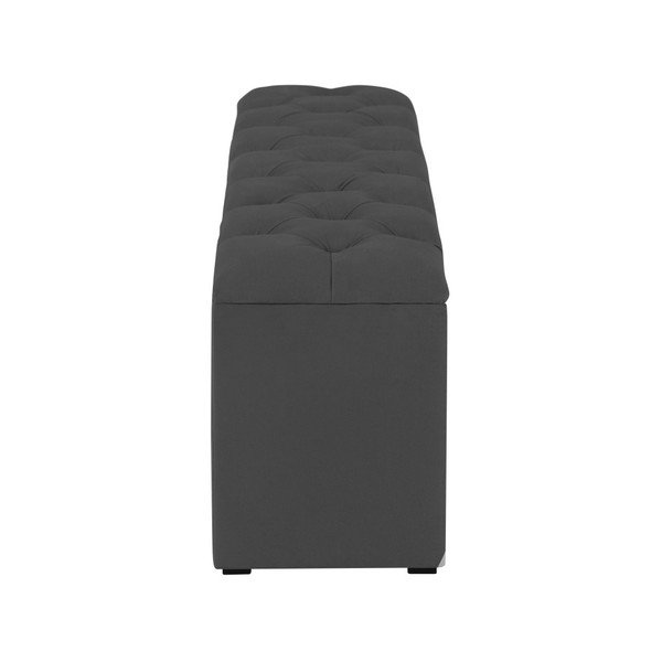 Ladă tapițată cu spațiu de depozitare Kooko Home Manna, 47 x 140 cm, gri închis-image-4