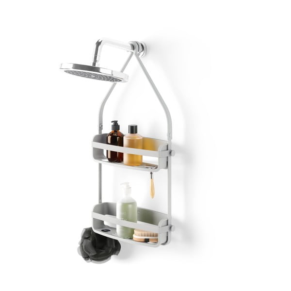 Raft pentru baie gri suspendat din plastic Flex – Umbra