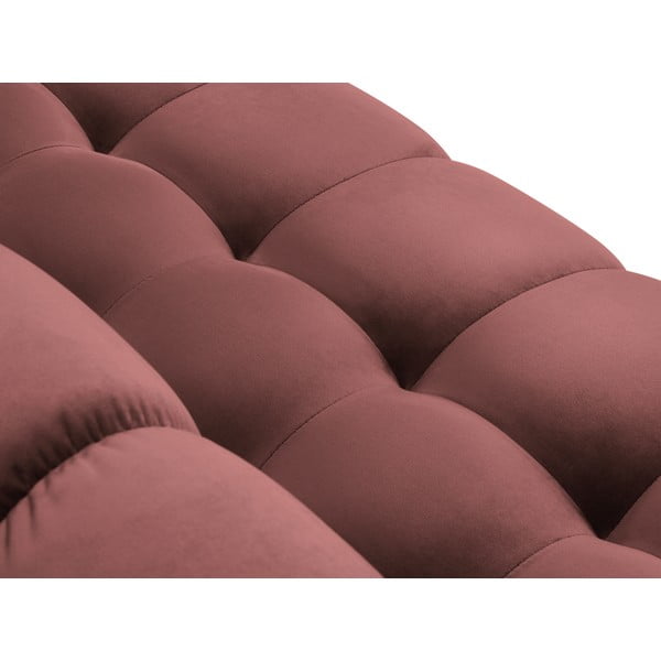 Colțar din catifea cu extensie pe partea stângă Cosmopolitan Design Bali, roz-image-1