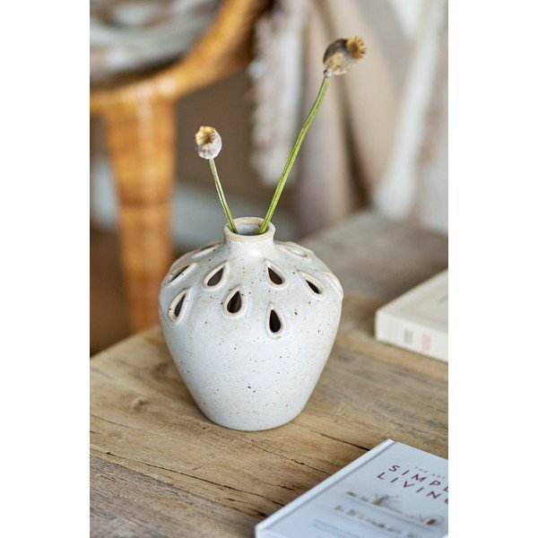 Vază bej din gresie (înălțime 15 cm) Minel – Bloomingville-image-1