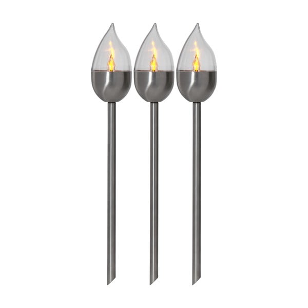 Corpuri de iluminat pentru exterior LED 3 buc. tip țepușă, de sol solare (înălțime 40 cm) Olympus – Star Trading