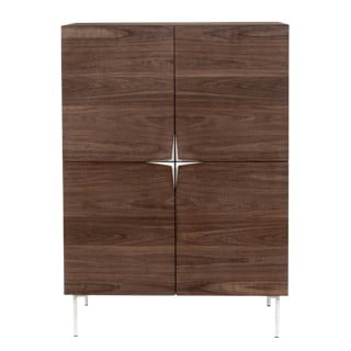 Servantă cu decor din lemn de nuc Woodman Flop, 100 x 140 cm, maro