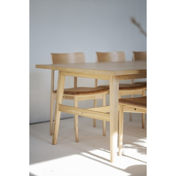 Masă de dining natural  cu aspect de lemn de stejar 100x220 cm Plainfield – Rowico-image-4