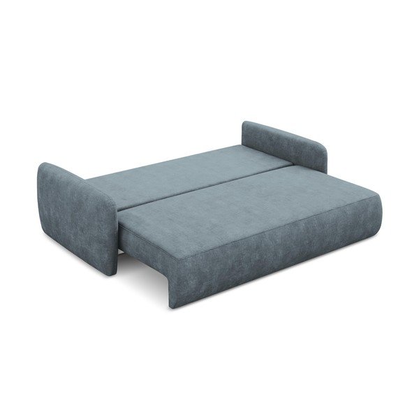 Canapea albastru prăfuit extensibilă/cu spațiu de depozitare cu tapițerie din chenille 218 cm Lilo – Makamii-image-4
