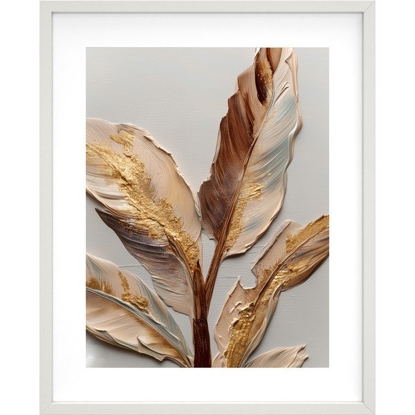 Tablou cu ramă imprimat 40x50 cm Golden Strelitzia – Styler