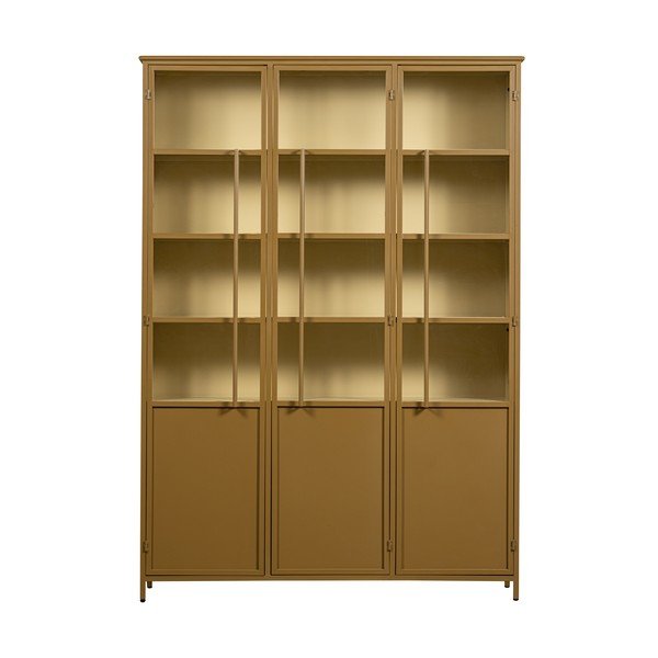 Vitrină galben-muștar din metal 140x200x44 cm Exhibit – WOOOD