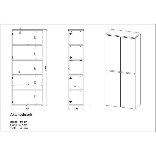 Comodă crem cu aspect mat 80x197x40 cm Lissabon – Germania-image-4