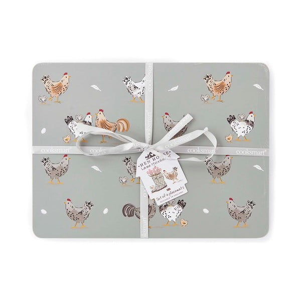 Suporturi pentru farfurii 4 buc. din plută 21x29 cm Hen House – Cooksmart ®