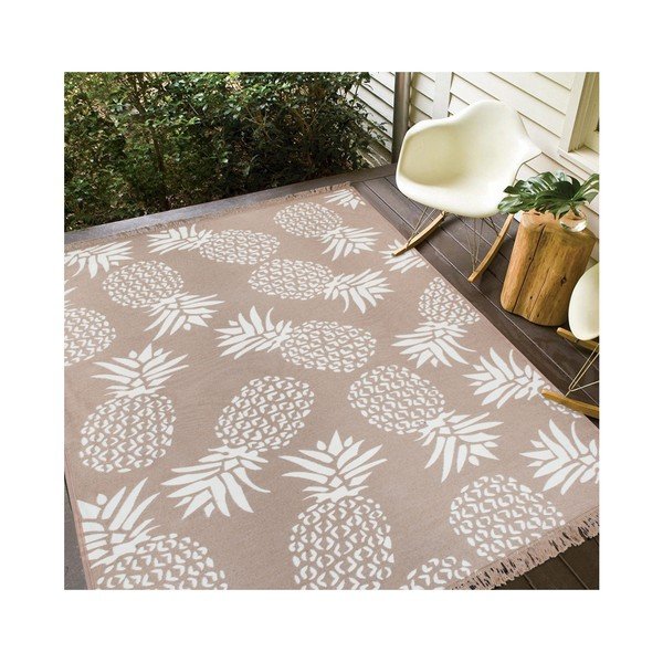 Covor reversibil Pineapple, 120 x 180 cm, bej-alb-image-2