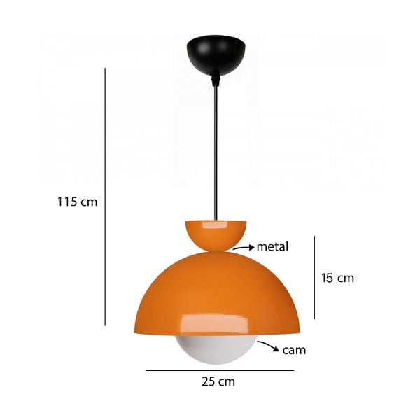 Lustră portocalie cu abajur din metal ø 25 cm Arta – Opviq lights-image-2