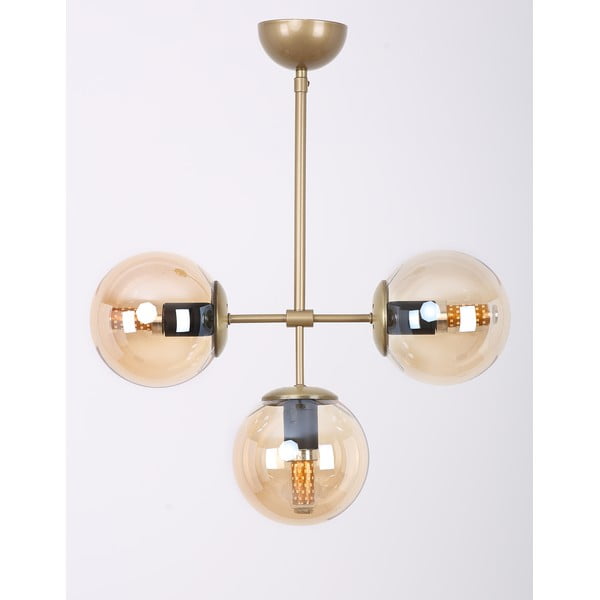 Plafonieră aurie cu abajur din sticlă ø 15 cm Seagull – Squid Lighting