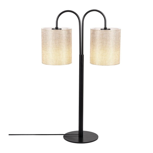 Veioză metalică cu abajur crem Opviq lights Sifi, negru-image-3
