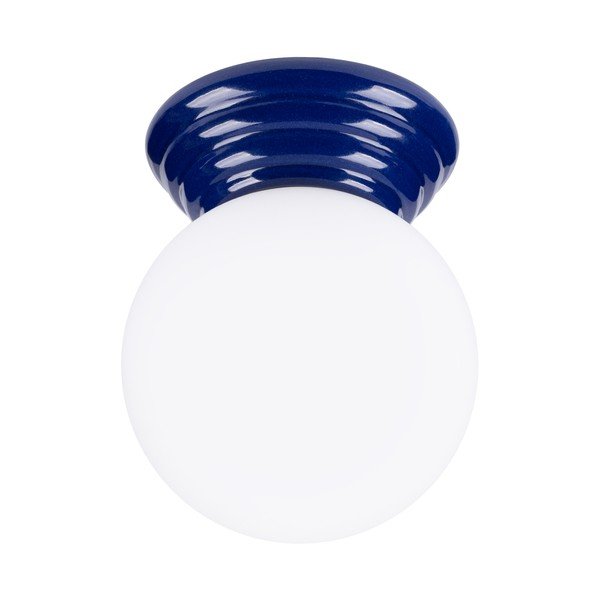 Plafonieră albastră din ceramică cu abajur din sticlă ø 12 cm Farsa – Sollux