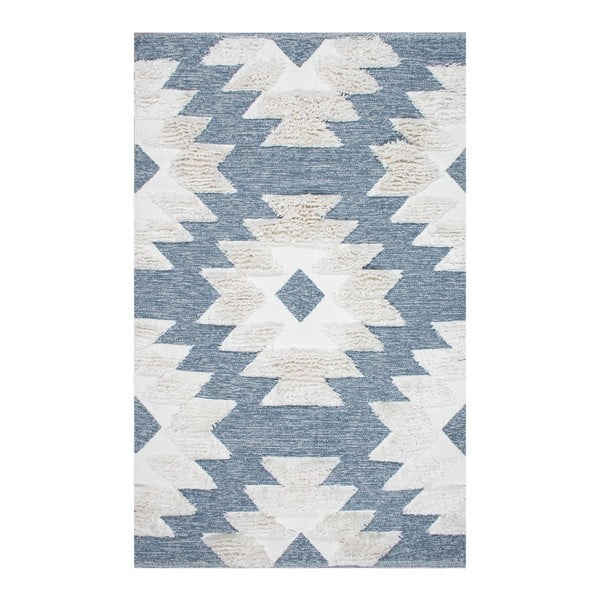Covor din bumbac Eco Rugs Blue Indian, 80 x 150 cm