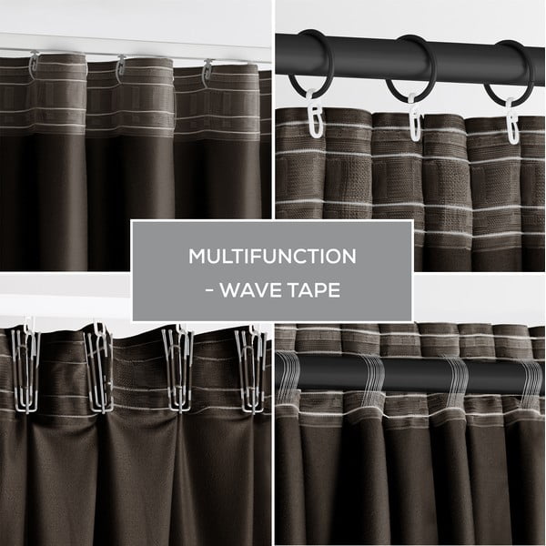 Draperie maro dimout (semi-opacă) din catifea 140x270 cm – Restilo-image-4