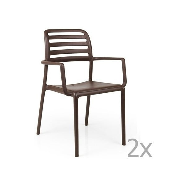 Set 2 scaune de grădină Nardi Costa, maro