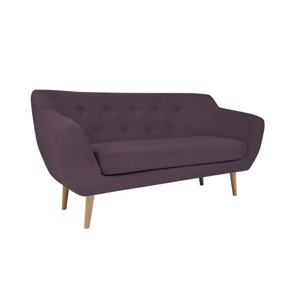 Canapea cu 2 locuri și picioare de culoare deschisă Mazzini Sofas Sicile, mov-image-3