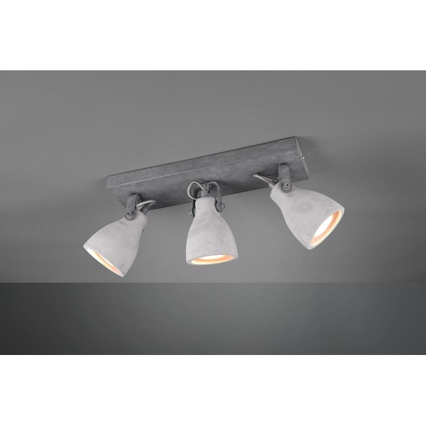 Aplică cu 3 becuri Trio Concrete, lungime 35 cm, gri-image-1