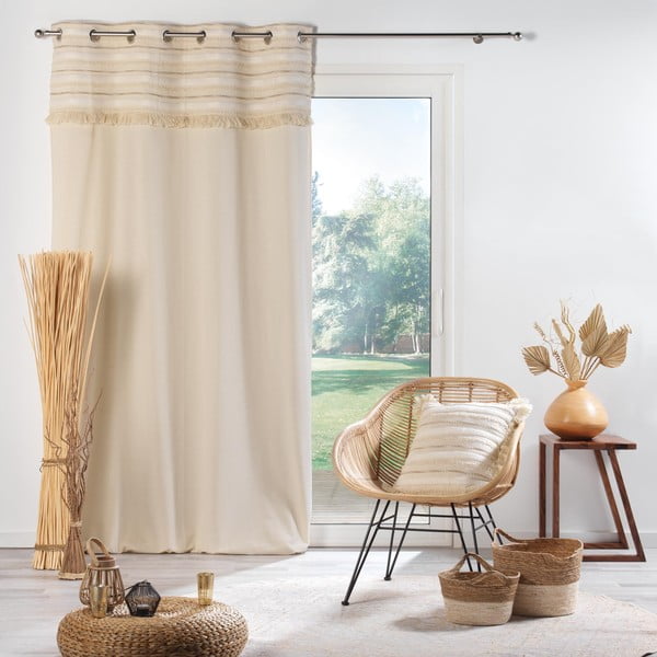 Draperie în culoare naturală din bumbac 140x240 cm Atlas – douceur d'intérieur-image-2