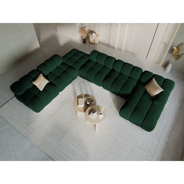 Canapea verde cu tapițerie din catifea 379 cm Bellis – Micadoni Home-image-1