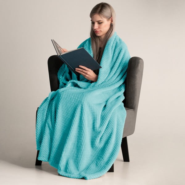 Cuvertură din microfibră DecoKing Henry, 200 x 150 cm, turcoaz-image-1