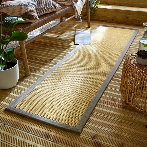 Covor pentru exterior și interior gri/maro deschis 60x230 cm Sisal Look – Flair Rugs-image-1