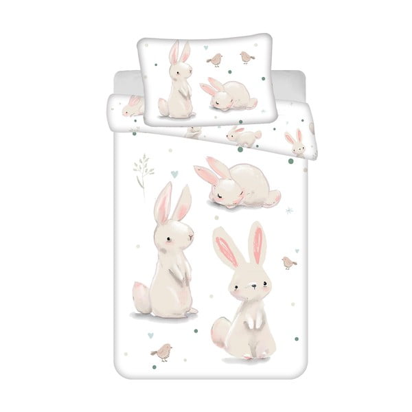 Lenjerie de pat pentru copii din bumbac pentru pătuț 100x135 cm Bunnies – Jerry Fabrics
