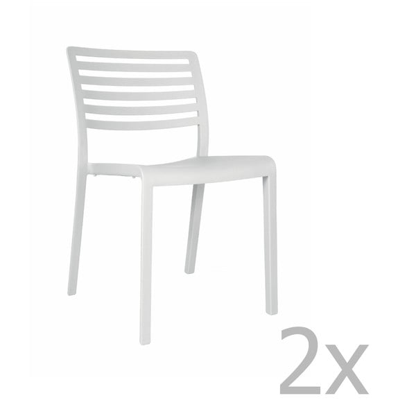 Set 2 scaune de grădină Resol Lama, alb