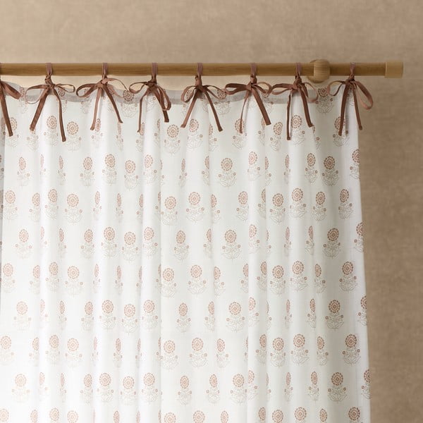Perdea albă 140x183 cm Woodblock Floral – Pineapple Elephant