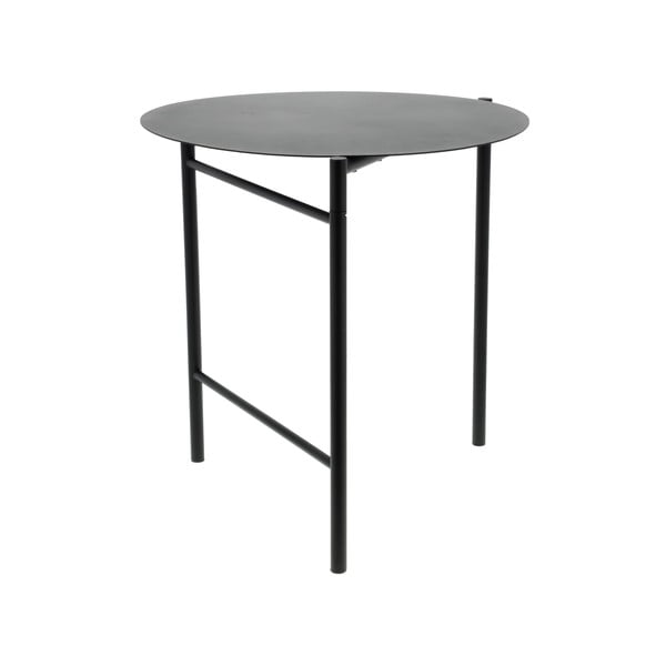 Masă de dining neagră rotundă din metal ø 70 cm Disc – Zone