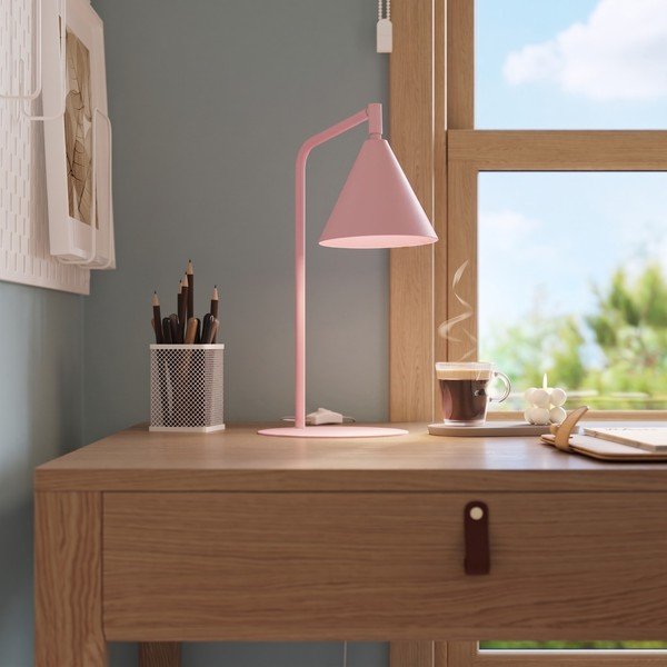 Veioză roz cu structură flexibilă din oțel (înălțime 35 cm) Zylo – Sollux-image-1