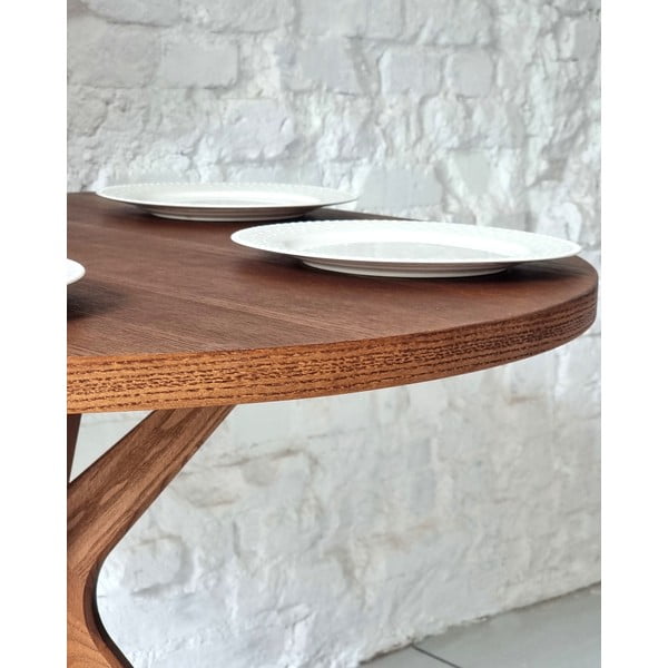 Masă de dining cu aspect de lemn de stejar 90x90 cm Jubi – Ragaba-image-4