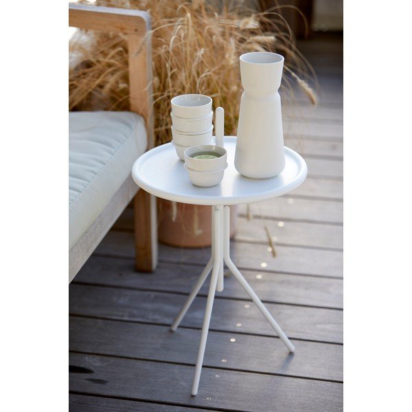 Măsuță auxiliară metalică Zone Inu, ø 33,8 cm, alb-image-1