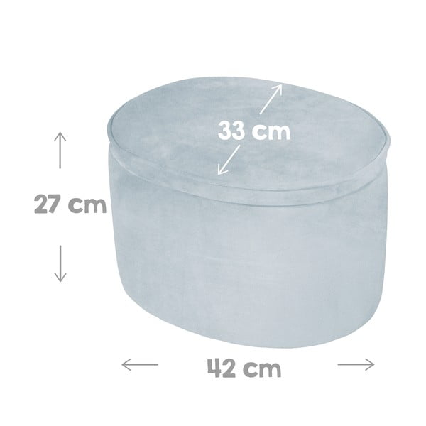 Puf pentru copii  albastru deschis cu tapițerie din catifea Lil Sofa – Roba-image-3
