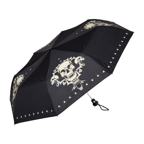 Umbrelă pliabilă Von Lilienfeld Skull, negru