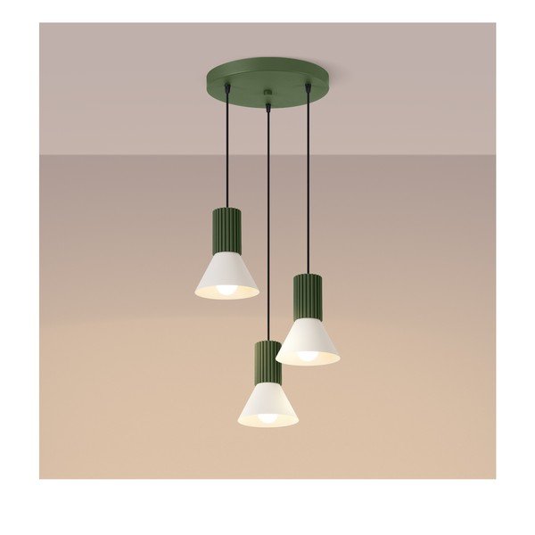 Lustră verde din metal ø 30 cm Niru – Sollux-image-2