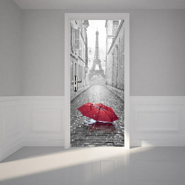 Autocolant adeziv pentru ușă Ambiance Eiffel Tower and Umbrella, 83 x 204 cm