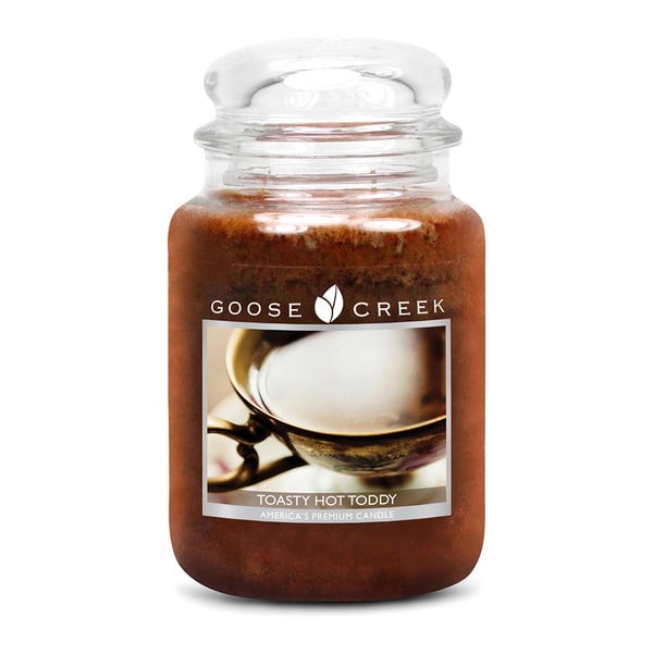 Lumânare parfumată în recipient de sticlă Goose Creek Toasty Hot Toddy, 150 ore de ardere