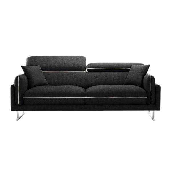 Canapea cu 3 locuri L'Officiel Gigi, negru-crem