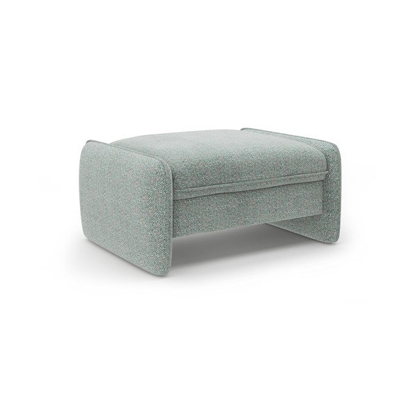 Taburet albastru cu tapițerie din chenille Georgia – Micadoni 