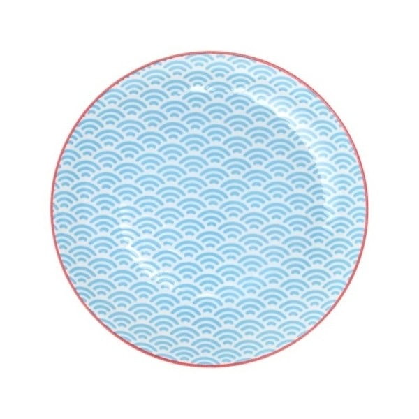 Farfurie din porțelan Tokyo Design Studio Wave, ⌀ 20,6 cm, albastru
