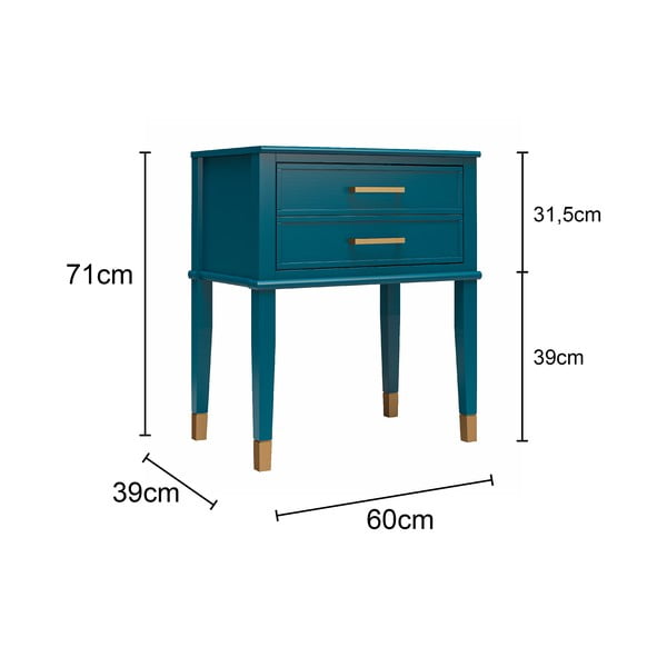 Noptieră albastru-închis Westerleigh – CosmoLiving by Cosmopolitan-image-2